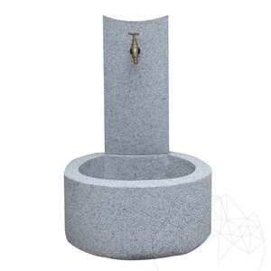 Granit Blanc Léopard, Fontaine à eau sur pied, 47 x 40 x 70 cm