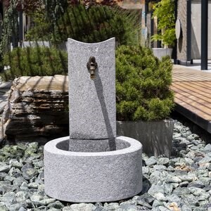 Granit Blanc Léopard, Fontaine à eau sur pied, 47 x 40 x 70 cm
