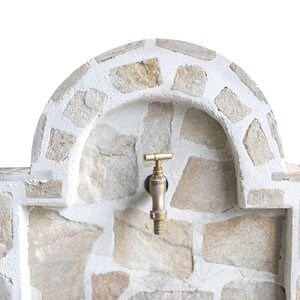 Cismea Small Garden, Traditional, Freestanding - Placage de pierre polygonale, Rhodos Slate, 80 x 55 cm, 70 kg