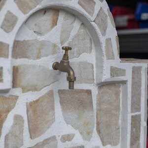 Cismea Large Garden, Traditional, Freestanding - Polygonal stone veneered, Rhodos Slate, 105 x 70 cm, 85 kg
