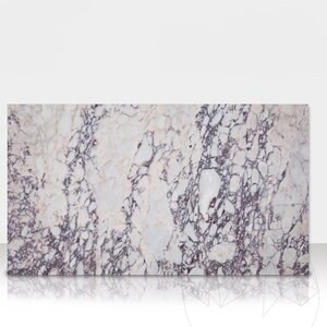 Marbre Poli Violet Arabescato 60 x 30 x 2 cm (Translucide)