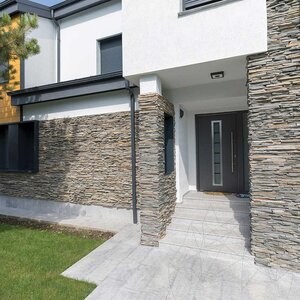 Ardoise Kavala 3D Strips | Pierre décorative pour bardage vertical, extérieur-intérieur (10-12/palette)