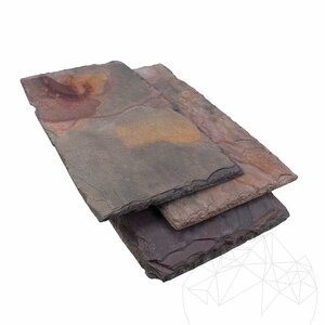 Ardoise Multicolore Nature et Ciselée 15 x 30cm - (Toit / Vertical) - Liquidation stock