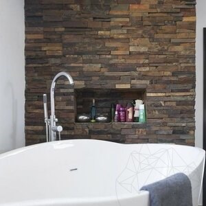 Panneau de revêtement mural en ardoise marron 15 x 60 cm