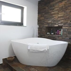 Panneau de revêtement mural en ardoise marron 15 x 60 cm