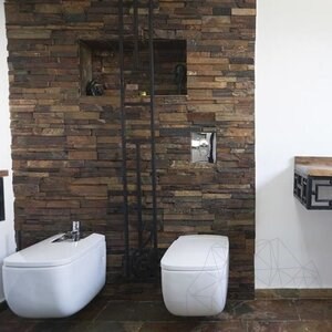 Panneau de revêtement mural en ardoise marron 15 x 60 cm