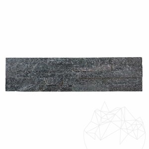 Stras - Panneau d'habillage mural en ardoise noire 15 x 60 cm