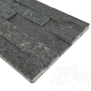 Stras - Panneau d'habillage mural en ardoise noire 15 x 60 cm