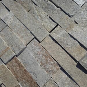 Ardoise Sahara Natur, 5 cm x LL x 1.3cm | Pierre décorative - Dalles verticales, extérieur-intérieur (25sqm/palette)
