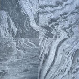 Ardoise naturelle argentée, brossée (antidérapante), 60 x 60 x 1,2 cm | Idéal pour l'extérieur/l'intérieur, Vertical/Orizontal