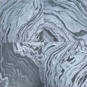 Ardoise argent naturel, polie, 60 x 60 x 1,2 cm | Idéal pour l'extérieur/l'intérieur, vertical/horizontal