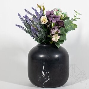 Vase autographe Bari Marbre Nero, 20 x 19 cm
