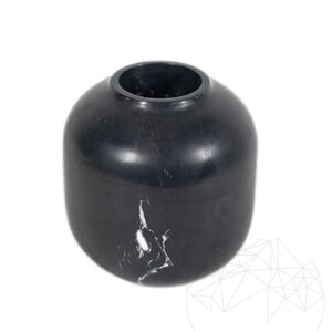 Vase autographe Bari Marbre Nero, 20 x 19 cm