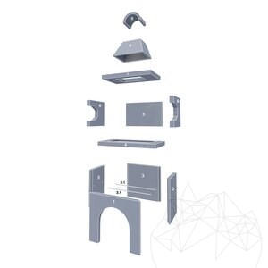 Petit barbecue de jardin traditionnel (charbon de bois/bois, 100x60x210 cm, 650 kg, pierre naturelle de Rhodes, brique)