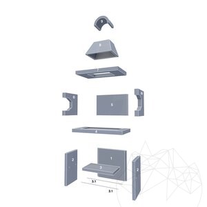 Barbecue de jardin Mediteraneo Medium avec étagère (Fusain/Bois, 120x70x210 cm, 800 kg, pierre naturelle Vratza, brique)