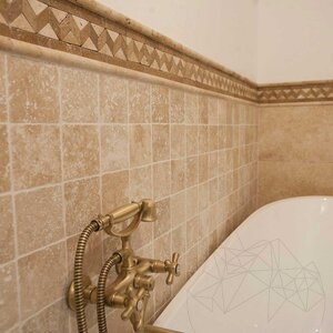 Moulure classique en travertin M1, 2 x 2 x 30,5 cm