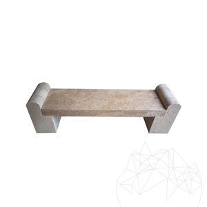 Banc de jardin en travertin Romano,165 x 40 x 50 cm