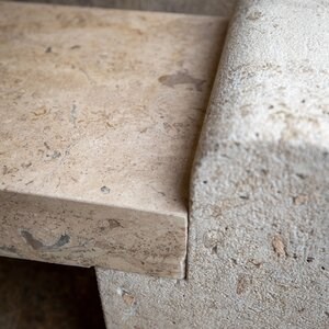 Banc de jardin en travertin Romano,165 x 40 x 50 cm