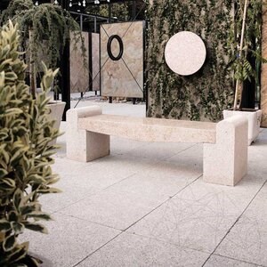 Banc de jardin en granit jaune de Padang, 165 x 40 x 50 cm