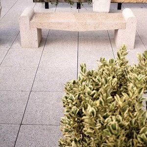 Banc de jardin en granit jaune de Padang, 165 x 40 x 50 cm
