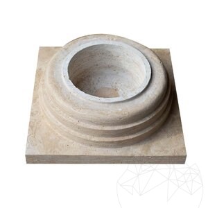 Base de colonne en travertin Romano Classic Riven, 60 x 60 x 20 cm