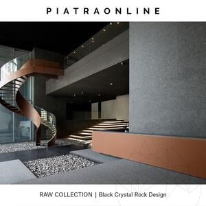 Dalle Black Crystal Rock Design 2CM