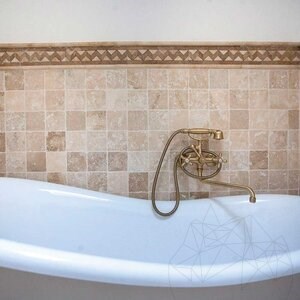Travertin Noce & Classic Tumbled B8, Bordure
