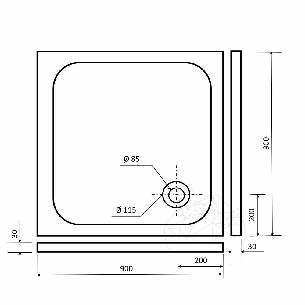 Receveur de douche, Travertin Classic ULTRA FLAT, 120 x 80 x 3 cm