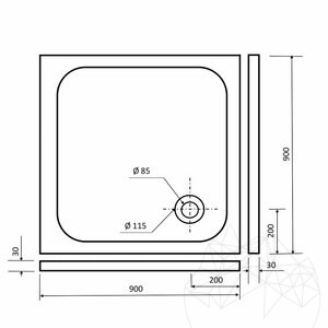 Receveur de douche, Marbre Cappuccino ULTRA FLAT, 90 x 90 cm x 3 cm