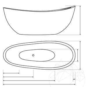 Baignoire Autograph Faro Arabescato Marble, 185 x 86 x 70 cm