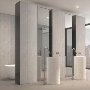 Dalle Carrara White Flute Design 2CM