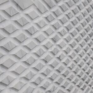 Dalle Carrara White Rombo Extreme Design 2CM