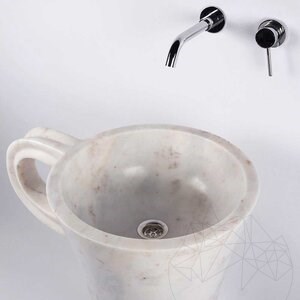 Lavabo, Autograph Arabescato Marble, 42 x 85 cm