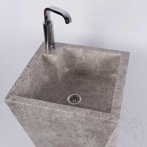 Evier de salle de bain, Marbre Autograph Tundra Grey, 45 x 82 cm