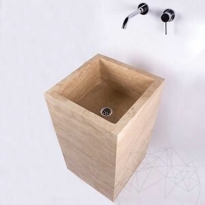 Lavabo de salle de bains, Travertin Autograph Classic, 45 x 82 cm