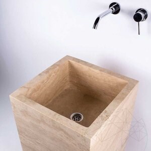 Lavabo de salle de bains, Travertin Autograph Classic, 45 x 82 cm