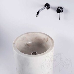 Lavabo de salle de bain, Autograph Arabescato Marble, 40 x 85 cm