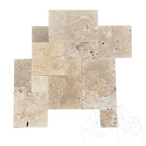 Travertin Classique – Opus Romain, Cross Cut, Non Bouché & Vieilli, Épaisseur 1,2 cm Economy