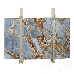 Bleu Fantastique Plaque de Marbre Polie, 2 cm