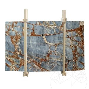 Bleu Fantastique Plaque de Marbre Polie, 2 cm