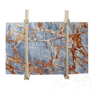 Bleu Fantastique Plaque de Marbre Polie, 2 cm