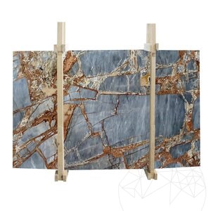 Bleu Fantastique Plaque de Marbre Polie, 2 cm