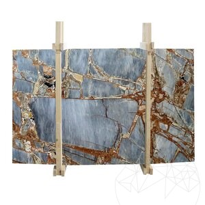 Bleu Fantastique Plaque de Marbre Polie, 2 cm