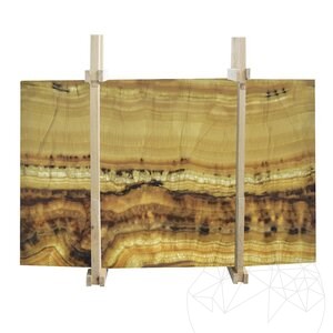 Plaque d'Onyx Polie Taillée en Veine, 2 cm