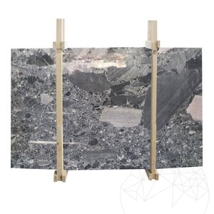 Breccia Noir, plaque de marbre poli, 2 cm