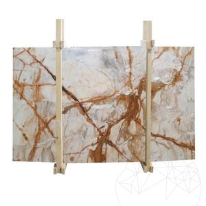 Calacatta Gold Pavé de Marbre Poli, 2 cm