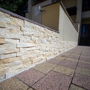 Panneau de revêtement mural en marbre crème Catania 15 x 60 cm