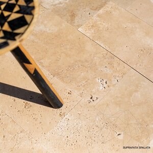 Travertin brossé Classic Cross Cut, 40.6 x 20.3 x 1.2 cm