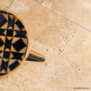Travertin brossé Classic Cross Cut, 40.6 x 20.3 x 1.2 cm
