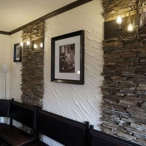 Ardoise brun rouille 3D Strips | Pierre décorative pour bardage vertical, extérieur-intérieur (10-12/palette)